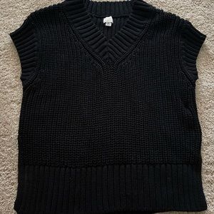 Black knit sweater vest